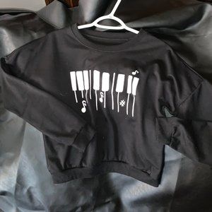 Piano keyboard drop shoulder Sweatshirt